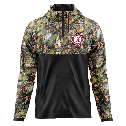 Alabama - Tree Sand Camo Vintage A Quarter Zip Windbreaker-0