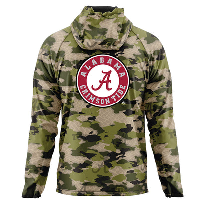 Alabama - : - Tusk Camo Crimson Tide Quarter Zip Windbreaker-1