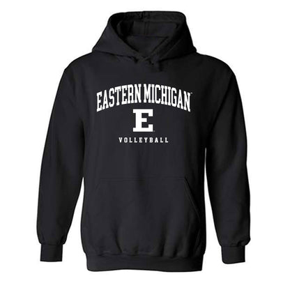 EMich - NCAA Women's Volleyball : Ella Grasson - Classic Shersey Hooded Sweatshirt-0