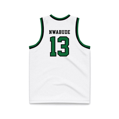 EMich - NCAA Men's Basketball : Godslove Nwabude - White Basketball Jersey-1