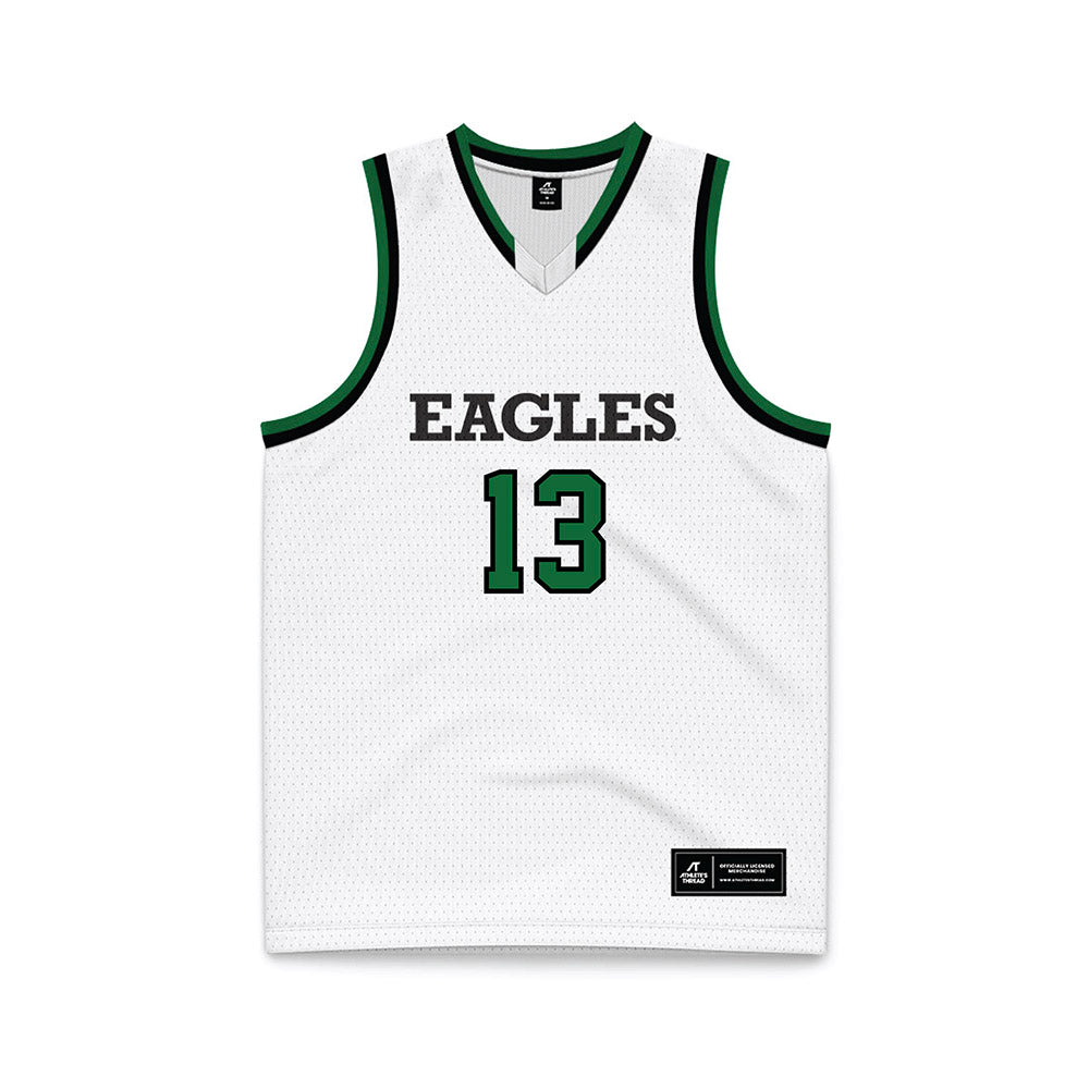 EMich - NCAA Men's Basketball : Godslove Nwabude - White Basketball Jersey-0