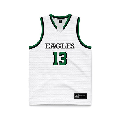 EMich - NCAA Men's Basketball : Godslove Nwabude - White Basketball Jersey-0