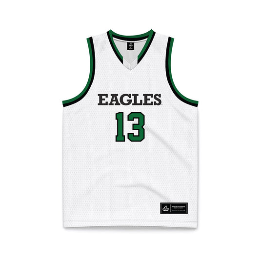 EMich - NCAA Men's Basketball : Godslove Nwabude - White Basketball Jersey-0