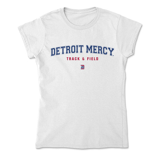 Detroit Mercy - NCAA Men's Track & Field : John Almeda - Soft Style Women’s T-Shirt-0