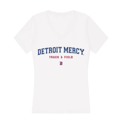 Detroit Mercy - NCAA Women's Track & Field : Mia Seaton - Women's V-Neck T-Shirt-0