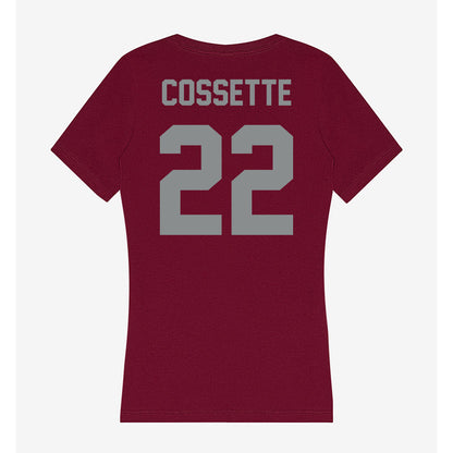 Montana - NCAA Women's Basketball : Ava Cossette - Women's V-Neck T-Shirt-1