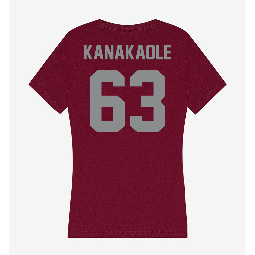 Montana - NCAA Football : Kaikoa Kanakaole - Women's V-Neck T-Shirt-1