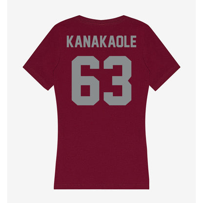 Montana - NCAA Football : Kaikoa Kanakaole - Women's V-Neck T-Shirt-1