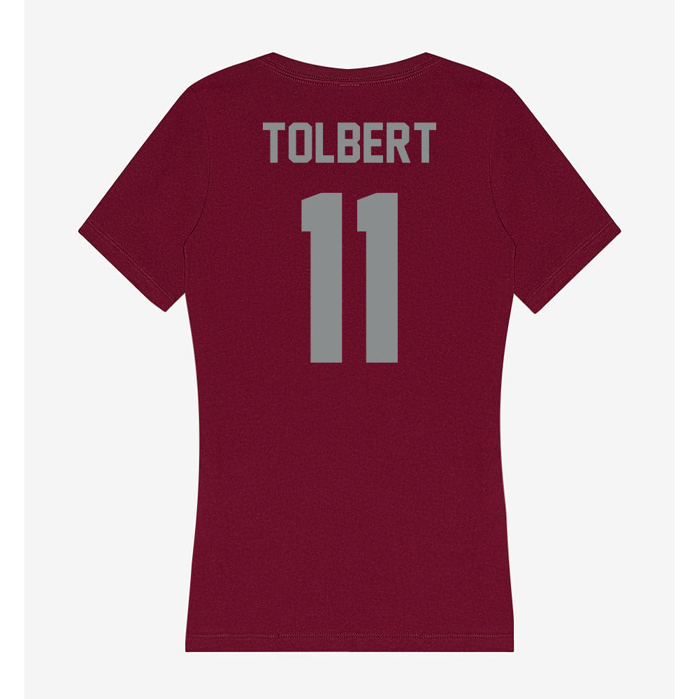 Montana - NCAA Football : Elijawah Tolbert - Women's V-Neck T-Shirt-1