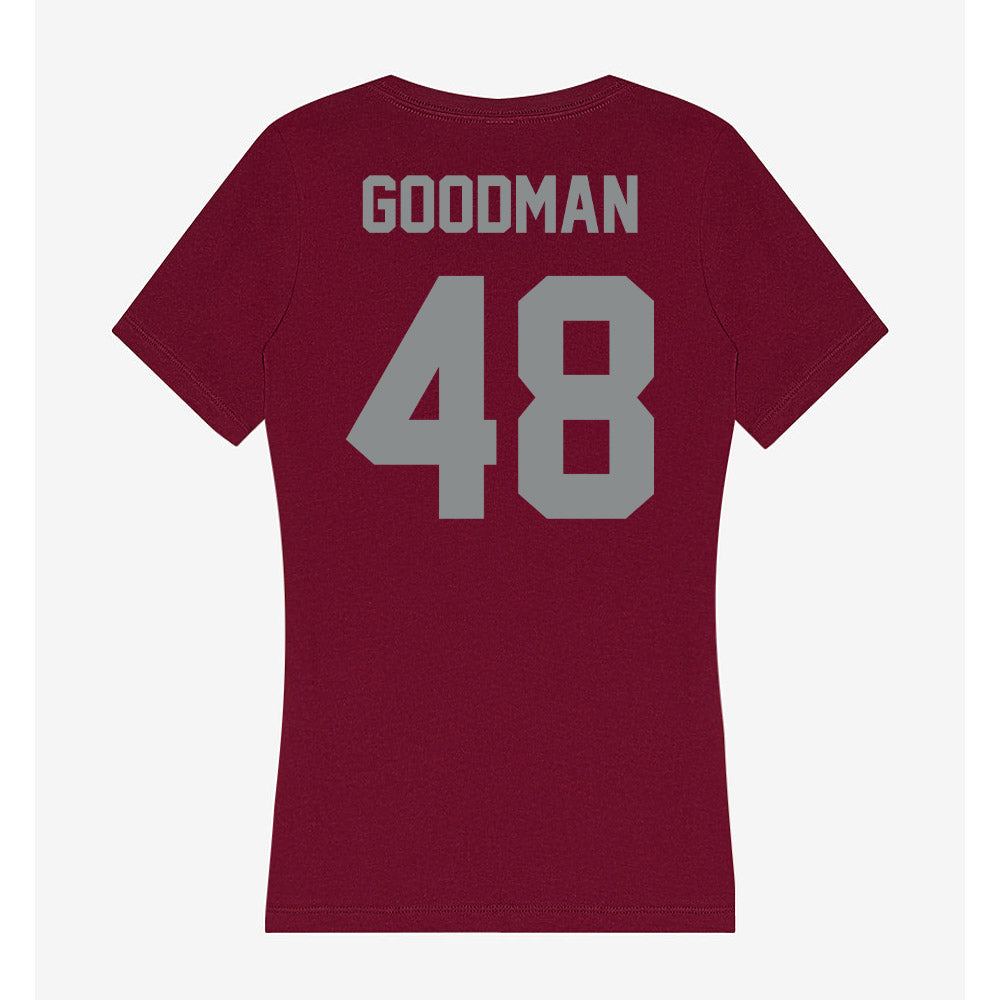 Montana - NCAA Football : Styles Goodman - Women's V-Neck T-Shirt-1