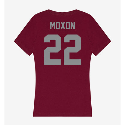 Montana - NCAA Men's Basketball : Luke Moxon - Women's V-Neck T-Shirt-1