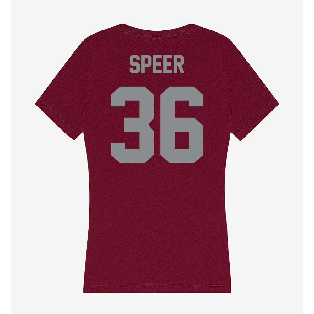 Montana - NCAA Football : Garrett Speer - Women's V-Neck T-Shirt-1