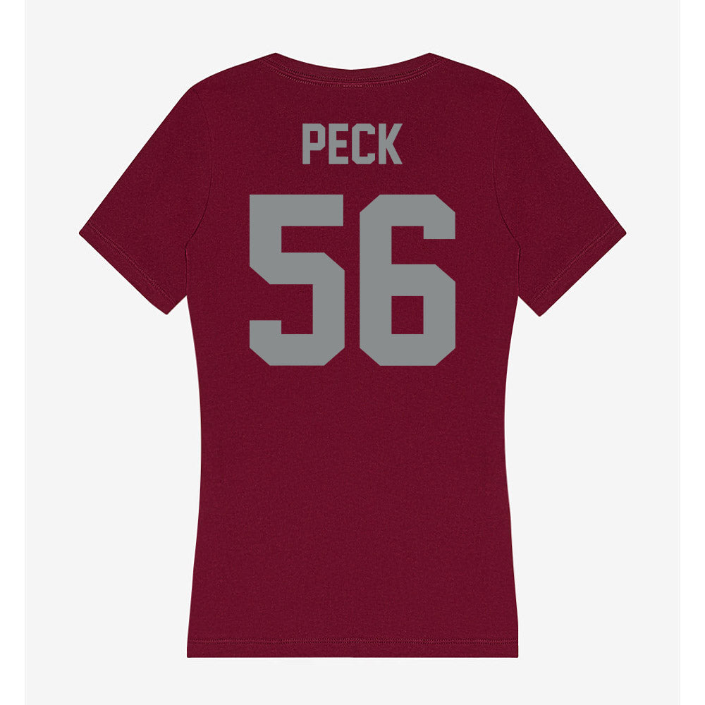Montana - NCAA Football : Hunter Peck - Women's V-Neck T-Shirt-1