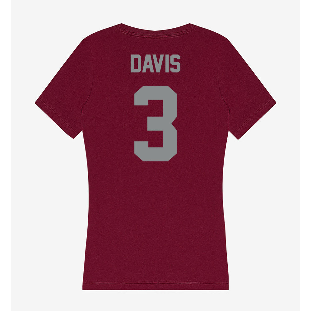 Montana - NCAA Football : brooks davis - Women's V-Neck T-Shirt-1