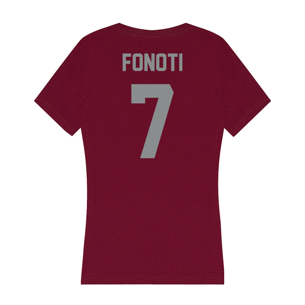 Montana - NCAA Football : Va'aimalae Fonoti - Women's V-Neck T-Shirt-1