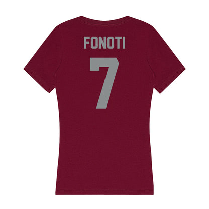 Montana - NCAA Football : Va'aimalae Fonoti - Women's V-Neck T-Shirt-1