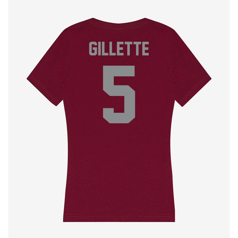 Montana - NCAA Women's Basketball : Kennedy Gillette - Women's V-Neck T-Shirt-1