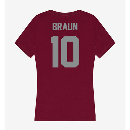 Montana - NCAA Softball : Brooklynn Braun - Women's V-Neck T-Shirt-1