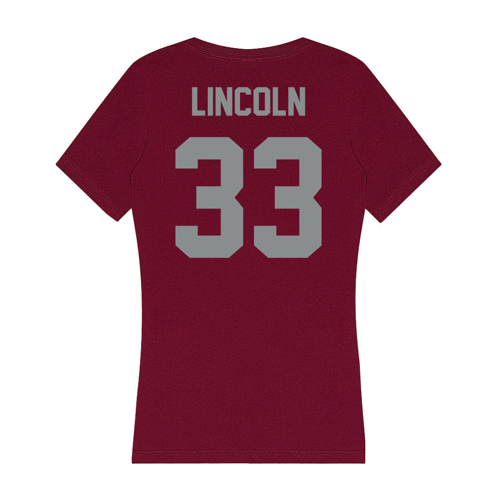Montana - NCAA Women's Basketball : Adria Lincoln - Women's V-Neck T-Shirt-1