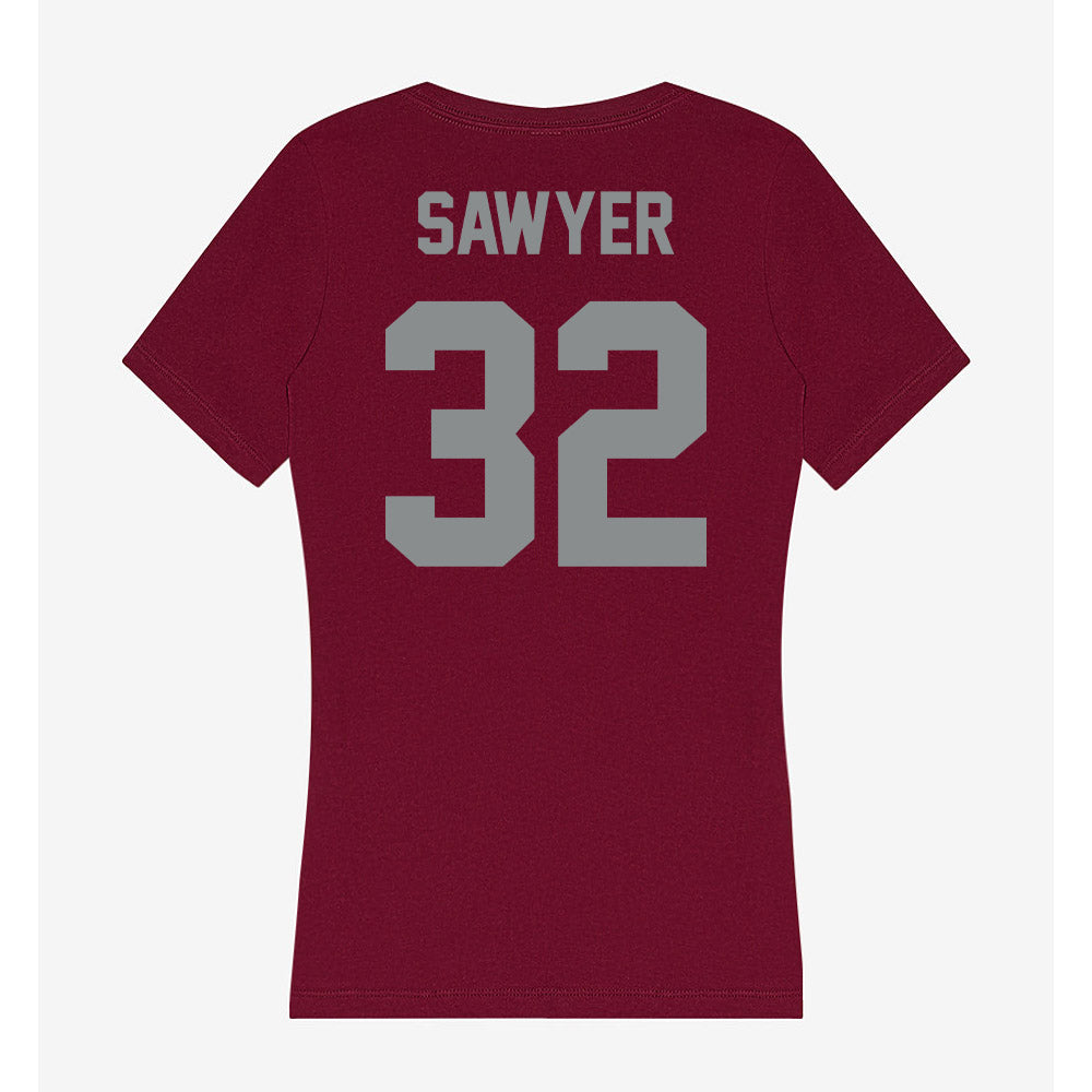 Montana - NCAA Men's Basketball : Te'Jon Sawyer - Women's V-Neck T-Shirt-1
