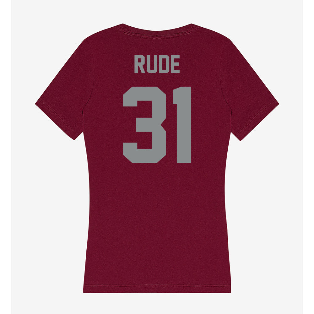 Montana - NCAA Women's Soccer : Malli Rude - Women's V-Neck T-Shirt-1