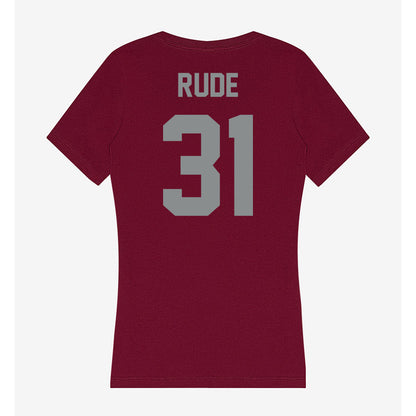 Montana - NCAA Women's Soccer : Malli Rude - Women's V-Neck T-Shirt-1