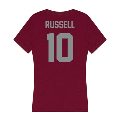 Montana - NCAA Women's Volleyball : Delaney Russell - Women's V-Neck T-Shirt-1