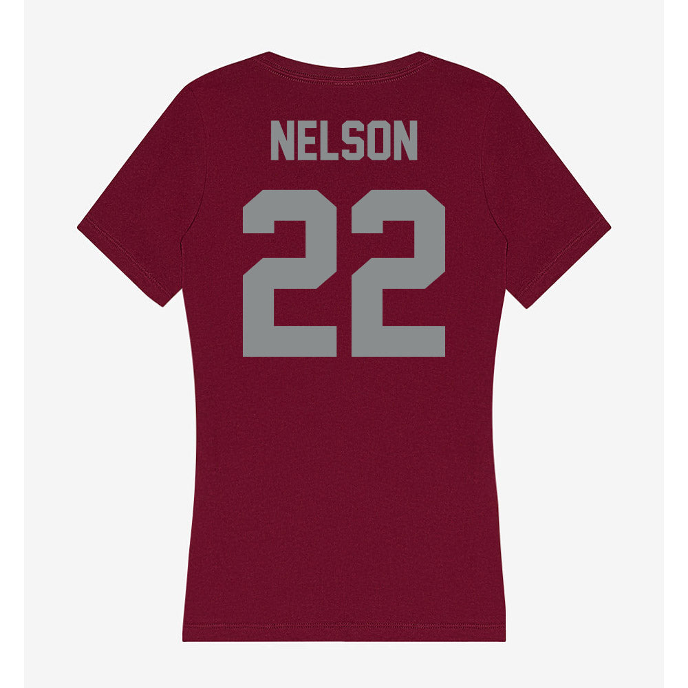 Montana - NCAA Softball : Makinzie Nelson - Women's V-Neck T-Shirt-1