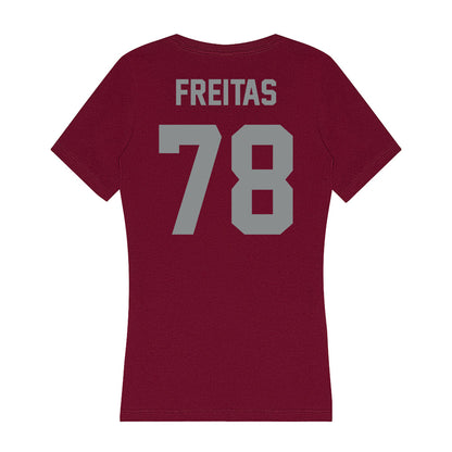 Montana - NCAA Football : Lucas Freitas - Women's V-Neck T-Shirt-1