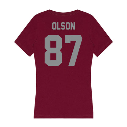 Montana - NCAA Football : Jake Olson - Women's V-Neck T-Shirt-1