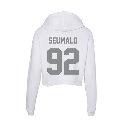 Montana - NCAA Football : Zekiel Seumalo - Women's Crop Fleece Hoodie-1