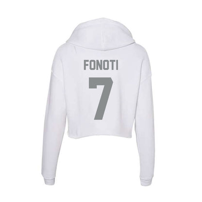 Montana - NCAA Football : Va'aimalae Fonoti - Women's Crop Fleece Hoodie-1