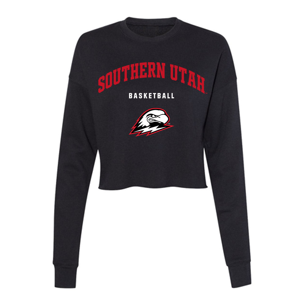 Southern Utah - NCAA Men's Basketball : Langston Binns - Women's Cropped Crew Fleece-0