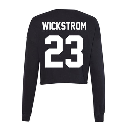 Utah Valley - NCAA Baseball : Sawyer Wickstrom - Women's Cropped Crew Fleece-1