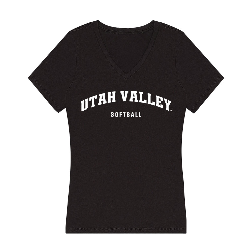 Utah Valley - NCAA Softball : Megan Gibbs - Women's V-Neck T-Shirt-0
