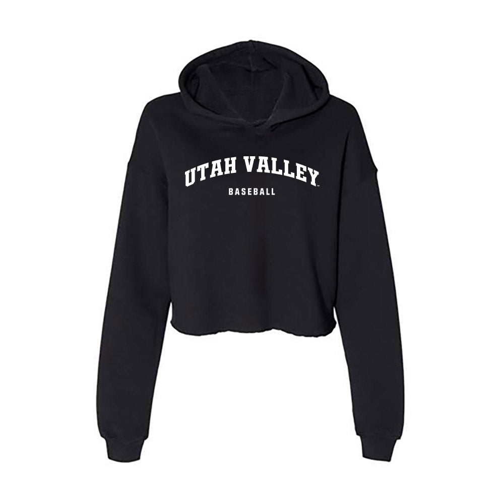 Utah Valley - NCAA Baseball : Cooper Brass - Women's Crop Fleece Hoodie-0