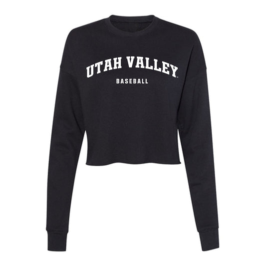 Utah Valley - NCAA Baseball : Cooper Brass - Women's Cropped Crew Fleece-0