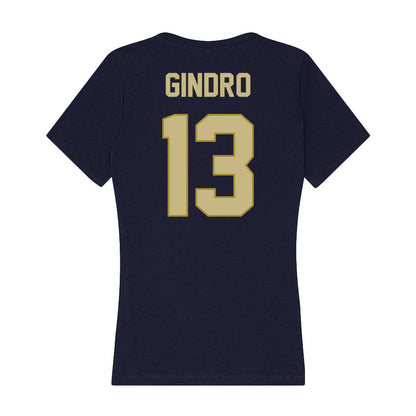 Oral Roberts - NCAA Men's Soccer : Enzo Gindro - Women's V-Neck T-Shirt-1