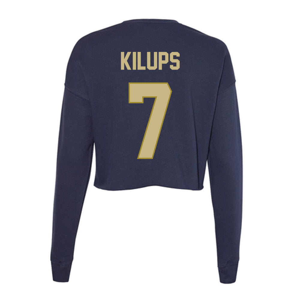 Oral Roberts - NCAA Men's Basketball : Martins Kilups - Women's Cropped Crew Fleece-1
