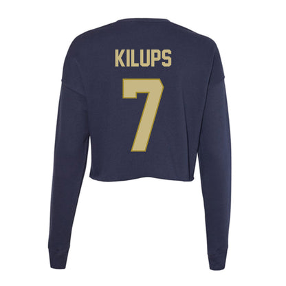 Oral Roberts - NCAA Men's Basketball : Martins Kilups - Women's Cropped Crew Fleece-1