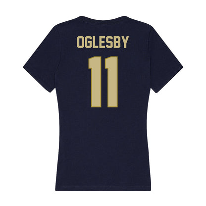 Oral Roberts - NCAA Women's Basketball : Jalei Oglesby - Women's V-Neck T-Shirt-1