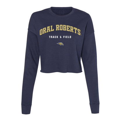 Oral Roberts - NCAA Men's Track & Field : Jacob Ruby - Women's Cropped Crew Fleece-0