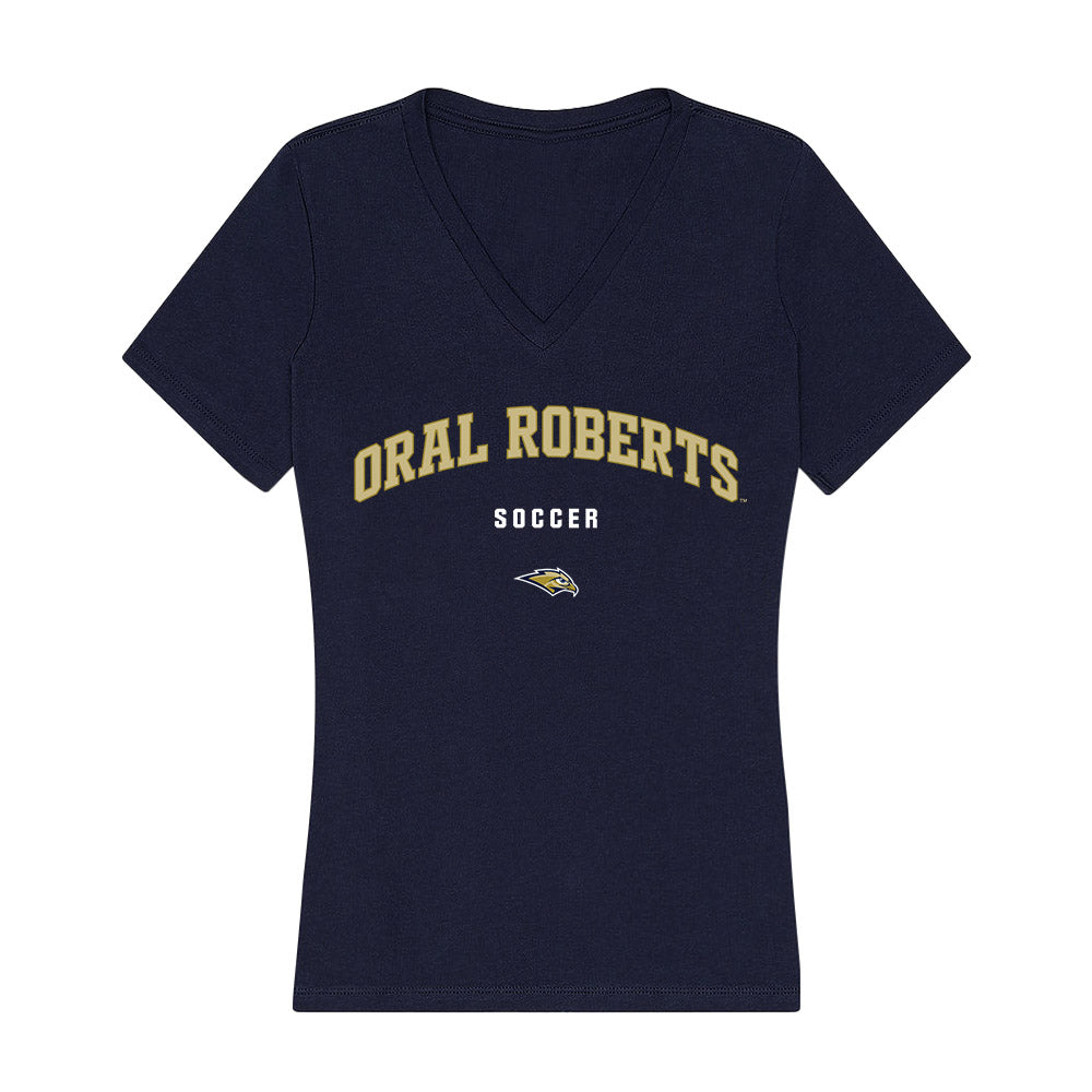 Oral Roberts - NCAA Men's Soccer : Enzo Gindro - Women's V-Neck T-Shirt-0