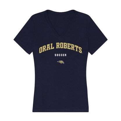 Oral Roberts - NCAA Men's Soccer : Enzo Gindro - Women's V-Neck T-Shirt-0