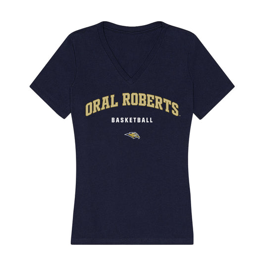 Oral Roberts - NCAA Men's Basketball : Aaron Jacob - Women's V-Neck T-Shirt-0