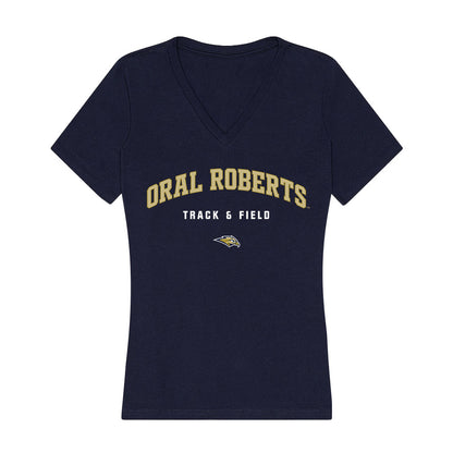 Oral Roberts - NCAA Women's Track & Field : Raeann Charo - Women's V-Neck T-Shirt-0