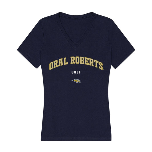 Oral Roberts - NCAA Men's Golf : Presten Richardson - Women's V-Neck T-Shirt-0