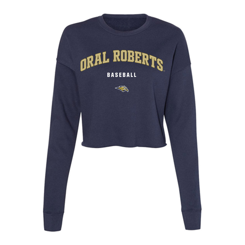 Oral Roberts - NCAA Baseball : Easton Teel - Women's Cropped Crew Fleece-0