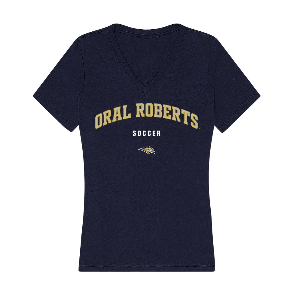 Oral Roberts - NCAA Men's Soccer : Juan Moreno - Women's V-Neck T-Shirt-0
