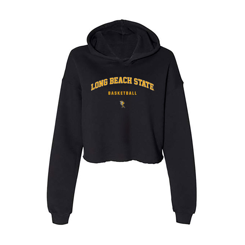 LBSU - NCAA Men's Basketball : Austin Johnson - Women's Crop Fleece Hoodie-0